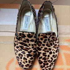 Rare JIMMY CHOO Leopard Print Fur Flats Size 36 US 6 Italian Made