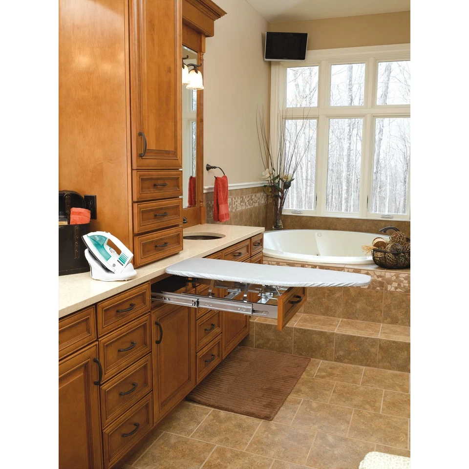 Rev-A-Shelf Pullout Foldaway Ironing Board for Vanity Cabinet Drawer, VIB-20CR - Image 4 of 4