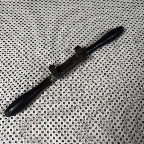 Vintage Wood Spoke Shave Black Metal Wagon Buggy Woodworking Hand Tool Plane