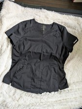 Cherokee Workwear Revolution Black Women's Scrub Top Size Large With Pockets