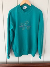 Vintage 90s Mickey Mouse Co Teal Embroidered Sweatshirt - Men's Large