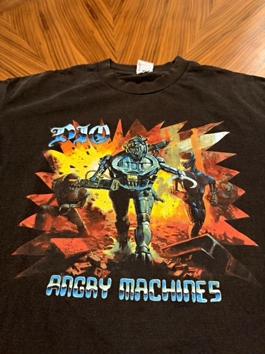 Vintage 90s Dio Angry Machines Tour Double-Sided Graphic Black Men's XL Tee - product listing photo