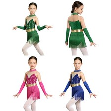 Kids Girls Latin Performance Costume Cha-Cha Dancewear Contemporary Dance Jazz