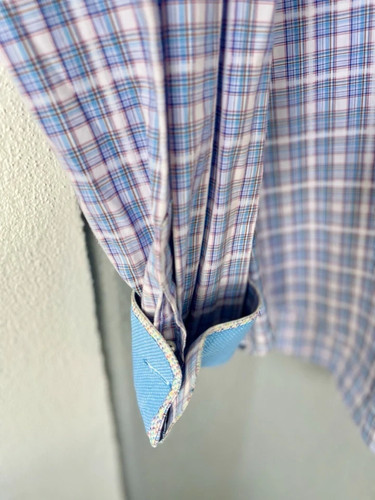 Bugatachi flip Cuff multicolored box Pattern shirt size large - Picture 9 of 10
