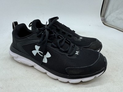 Under Armour Charged Assert 9 Sneakers Womens Black White Running Shoes - 8.5