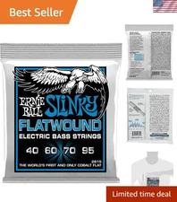 Cobalt Extra Slinky Flatwound Bass Guitar Strings 40-95 Gauge for Superior Tone