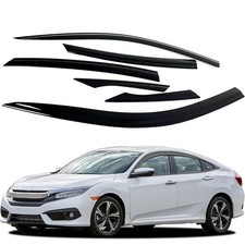 6pcs For 2016-2021 Honda Civic Sedan Window Visors Vent Rain Guards Deflector