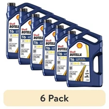 (6 pack) Shell Rotella T6 Full Synthetic 15W-40 Diesel Engine Oil, 1 Gallon