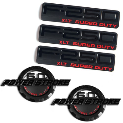 #ad 5 OEM 6.0L POWER STROKE F 250 XLT Super Duty Emblem for Black Red F250 $54.27