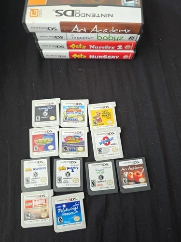 Nintendo DS 3DS Game Bundle Lot of 12 Games and 4 Cases Tested and Working mario