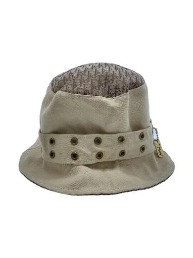 Christian Dior/chapeau seau/  /toile/ivoire/motif all over/femme