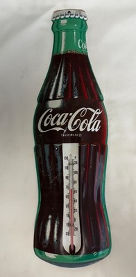 Vintage Coca-Cola Thermometer Litho Advertising Tin Sign 16.5  Tall TCA Made USA