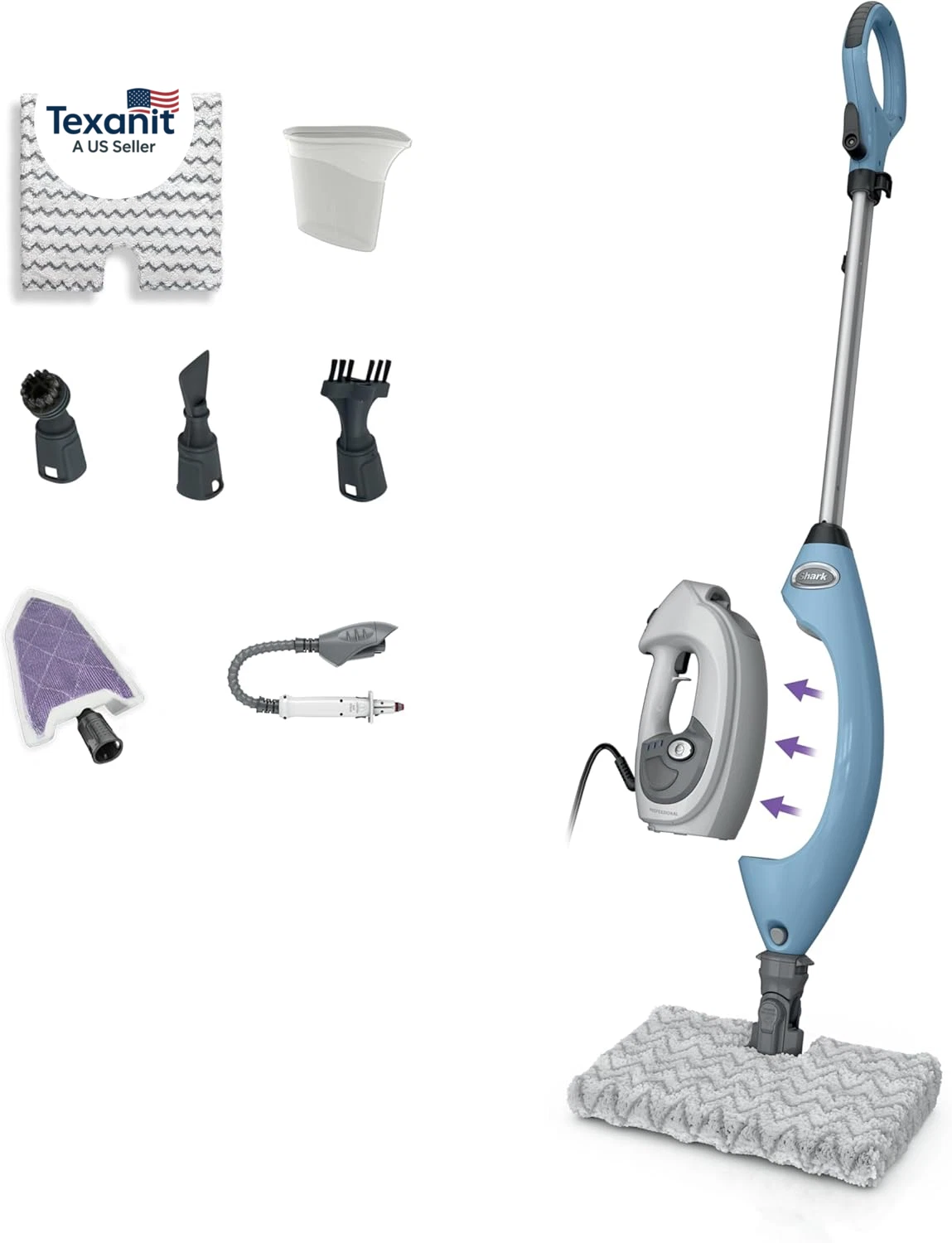 Lift-Away 5-In-1 Steam Mop with Detachable Handheld Steam Cleaner, for Whole Hom