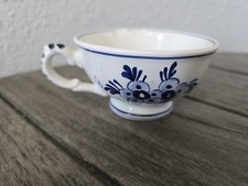 Vintage Delft Holland Blue White Porcelain Tea Cup Marked De Iris Holland READ