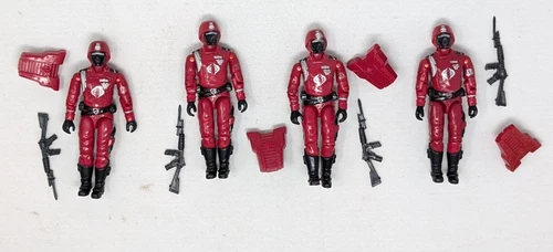 GI JOE ARAH Crimson Guard Figures (4) 1985  complete Army Builder Vintage