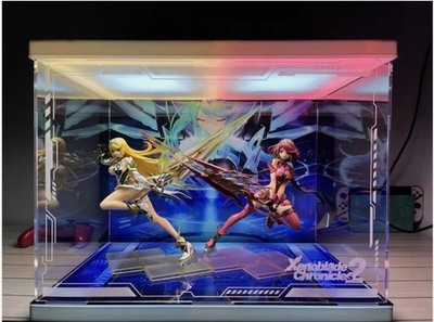 Xenoblade Chronicles 2 Mythra Pyra Action Figure LED Light Display Box Acrylic