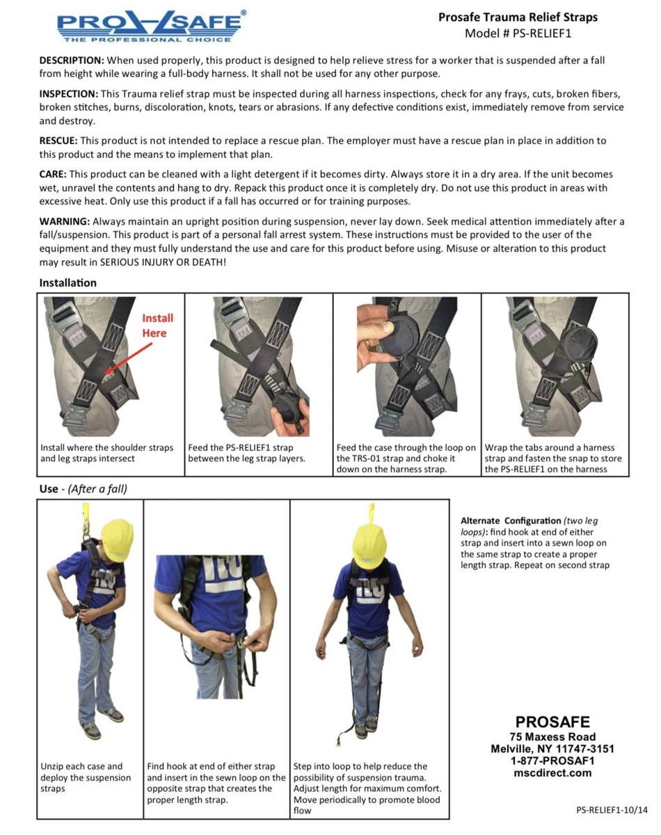 Pro Safe TRAUMA RELIEF STRAP Model PS-RELIEF1 photo 2