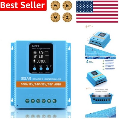 Advanced 100A MPPT Solar Regulator 12V-48V LCD Dual USB Battery Charge Control