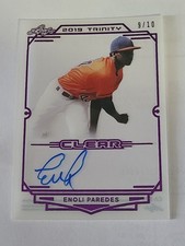 2019 Leaf Trinity 9/10 ENOLI PAREDES Clear Acetate Purple Foil Auto RC Astros ⚾