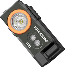 D10 EDC Flashlight Rechargeable，500 Lumens 3 Sources Pocket Compact RGB Flashlig