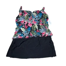Swimsuits For All Plus Size Women's Tankini Top Swim Skirt Set Size 30W 30 New