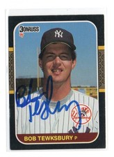 BOB TEWKSBURY NEW YORK YANKEES  1987 DONRUSS  IP/TTM AUTOGRAPH AUTO