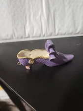 Victorian Purple Pointed Toe  High Heel Shoe Ornament 4” Long