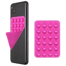 Silicone Suction Phone Case Mount, Sticky Grip Holder, Rose Red