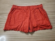 Briggs Linen Blend Shorts, XXL, Red/ Orange, Pockets
