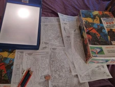 Vintage American Heroes Electric Drawing Light Desk Set 1967 Lakeside Toys