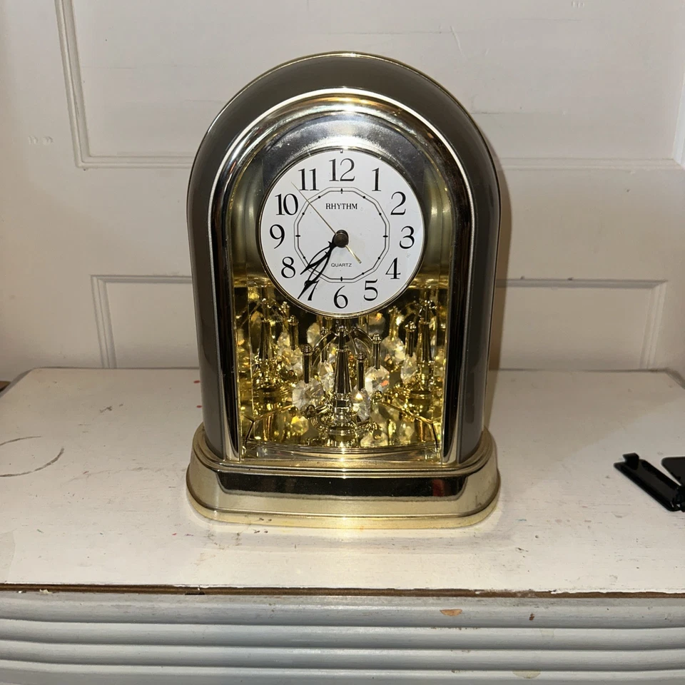 Rhythm Quartz Clock Joyful Crystal Bells Clock Spinning Pendulum - Works - Image 3 of 4