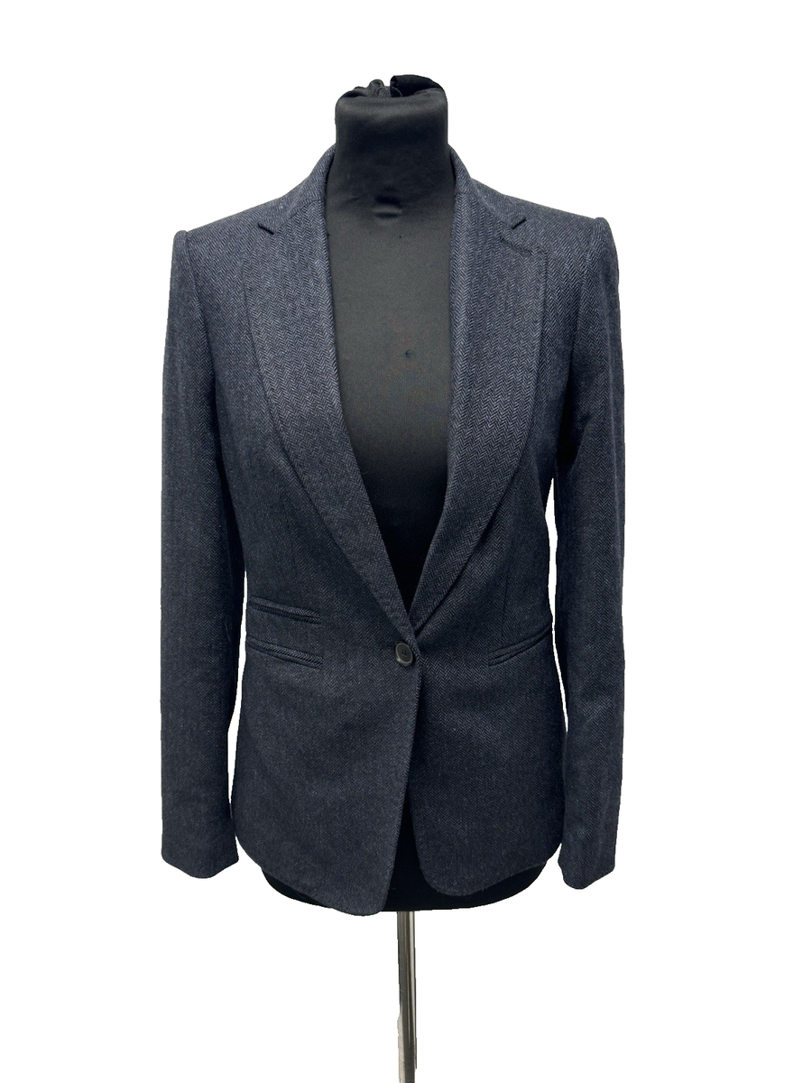 Jigsaw Navy Wool Blend Fitted Women's Blazer Size UK 8- NEW UK