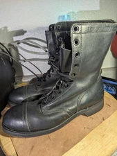 Biltrite ANSI Z41.1-1983/75 10.5 R Black Leather Military Boots Safety Cap Toe 