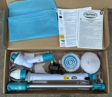 NEW Hurricane Spin Scrubber Power Cleaning Brush w/3 Scrubbing Heads