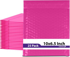 Fosmon 0 Colored PINK Poly Bubble Mailer 6.5 X 10, Wide 6 X 10 Padded Shipping