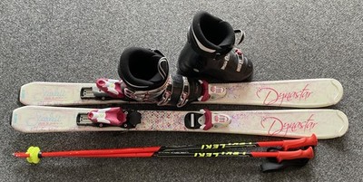 Mädchen Kinder Carving Ski-Set 110 cm Lange Skischuhe Gr. 34-35 MP 225