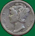 1926-S Mercury Dime Very Good VG Coin #35720