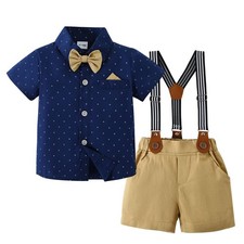 Wedding Outfit Boy Dress Shirt Boys Formal Outfit Summer Formal Short Shirt/B...