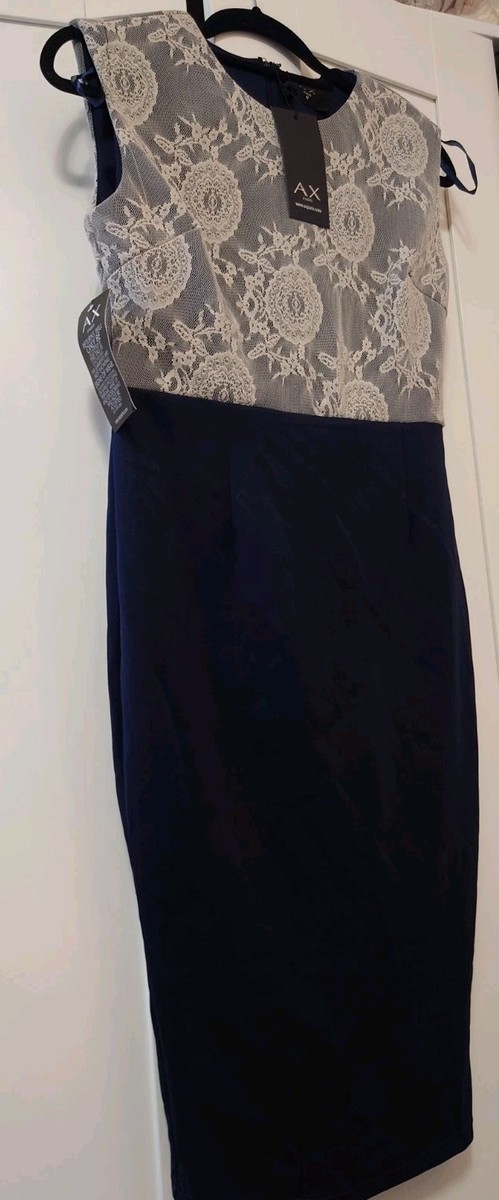 chinese dress ladies Navy Lace Strappy Midi Dress – AX Paris