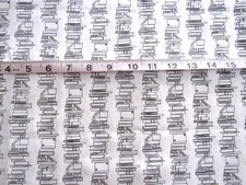 1 yd 100% Cotton Fabric "Book Stacks" by Michael Miller Fabrics Black & White
