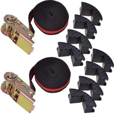 2x Set Verzurrgurt Ratsche 5m 25mm 8x Kantens...