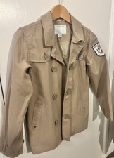 Vertbaudet Boys Beige Jacket With Badges And Embroidery Age 11/12 Years