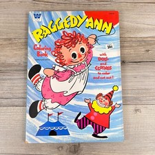 Whitman 1971 Raggedy Ann Coloring Book Cut Out Doll Uncolored Uncut