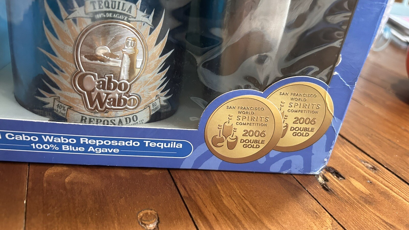 Sammy Hagar’s Cabo Wabo Tequila Blue Bottle And Shaker Set eBay