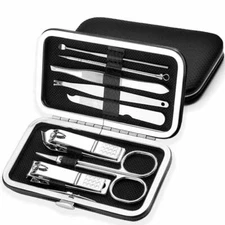 8 PCS Nail Clippers Set, Pedicure, Manicure Tools Travel Case For Emergency Bag
