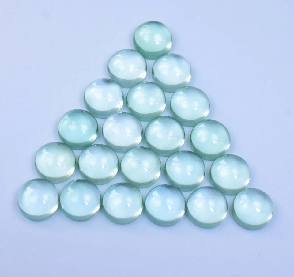 21 Stück Natürliches Grün Peridot 8 X 8 MM Cabochon VVS Pak Edelstein Agl - Bild 4 von 4