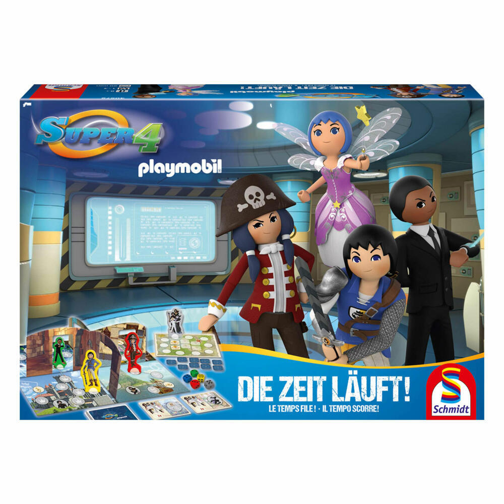 Schmidt Spiele Super 4, Die Zeit Läuft, Kinderspiel Lizenz Figurspiel