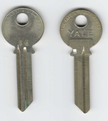 Vintage Original Yale RN11GC Sectional 6 Pin Uncut Key blank same as Ilco 998GC