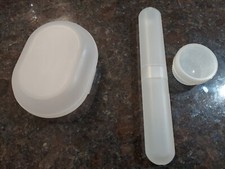 LOT OF THREE TRAVEL KIT TOOTHBRUSH  SOAP, PILL- BOX HOLDERS NEW