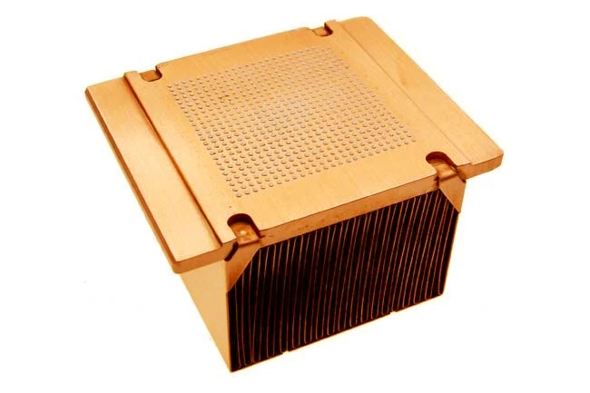 1.2 LBS Pure Copper Folded Fin Heat Transfer Heatsink 3.27"L x 2.64"W x 1.77"H - Image 2 of 2